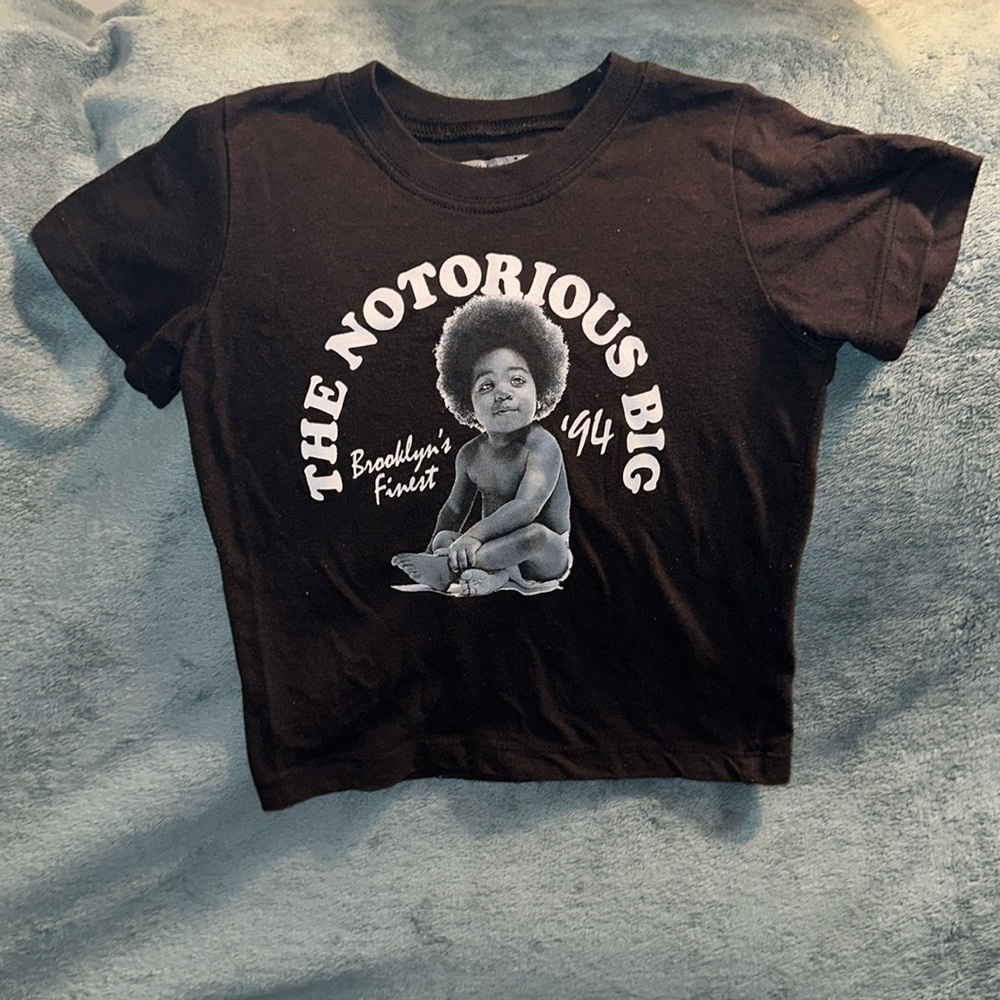 The Notorious B. I. G. 3T black and white short sleeved shirt 💕